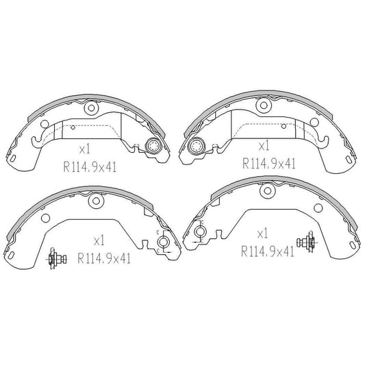 RDA Brake Shoe Set Rear R2035