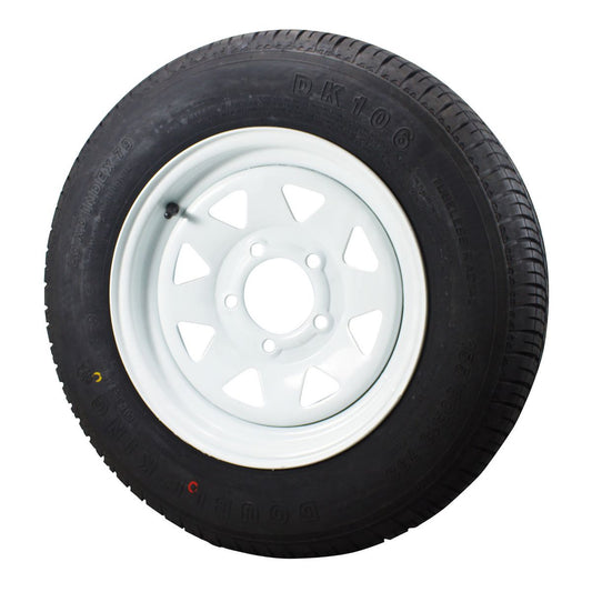 Ark 13in. Multi Stud Wheel & Tyre White Steel SW13HTFW