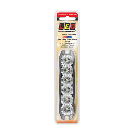 LED Autolamps Red/Blue Flash Emergency Lamp SAE J595 Class 1 131mm 120035RBM