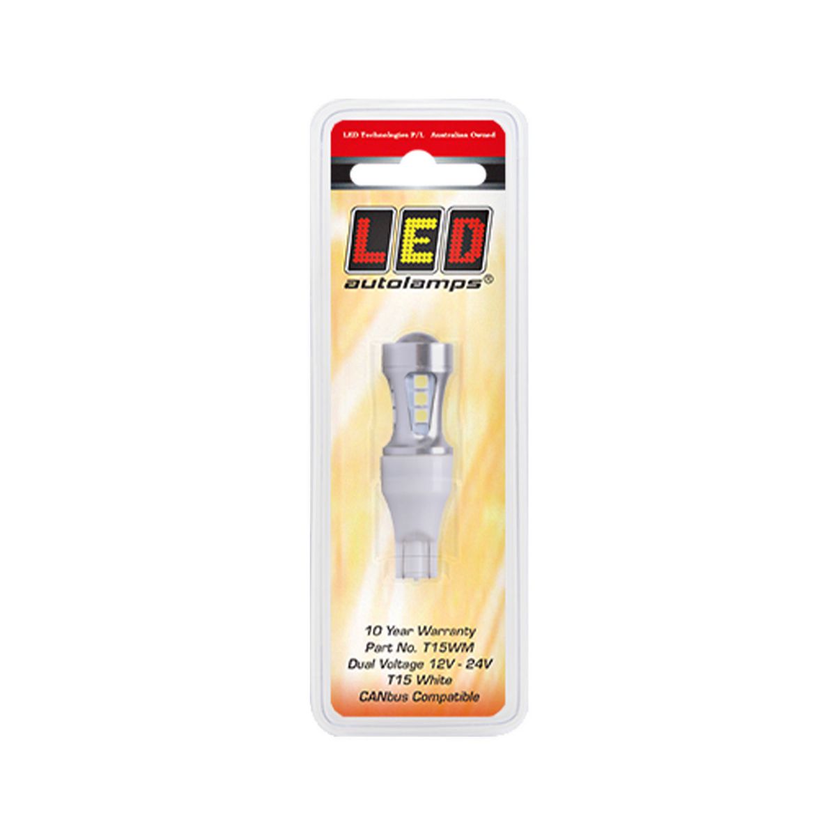 LED Autolamps T15 Wedge Bulb White Canbus Compatible 570 Effective Lumens 12-24V T15WM