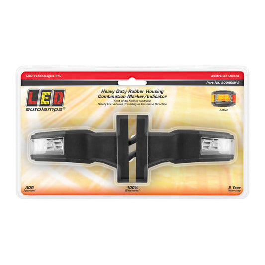 LED Autolamps Twin Function Side Indicator with Red/Amber Side Marker 12-24V Twin Pack 800ARIM-2