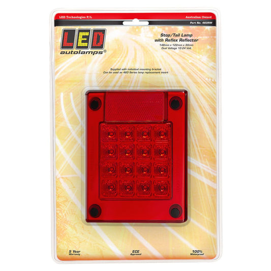 LED Autolamps Includes Bracket, Single Blister Stop Light 460RM
