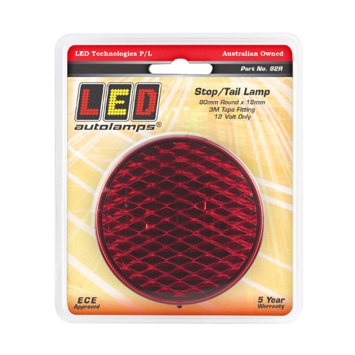 LED Autolamps 	12 Volt, Blister Stop Light 82R