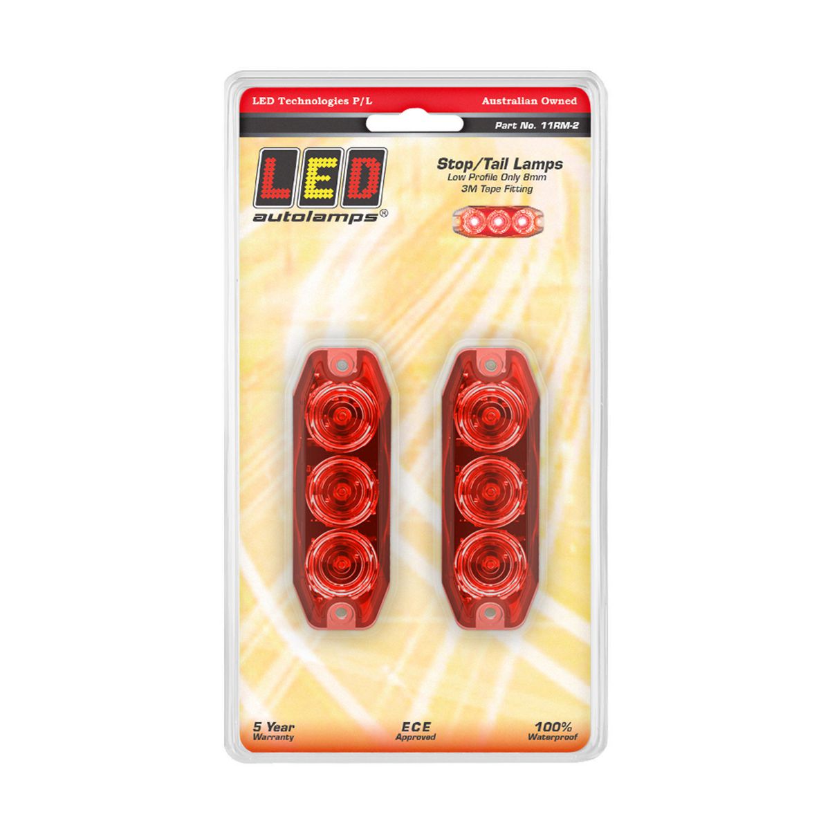 LED Autolamps Stop/Tail LED Lamp 12/24V Horizontal 11RM-2