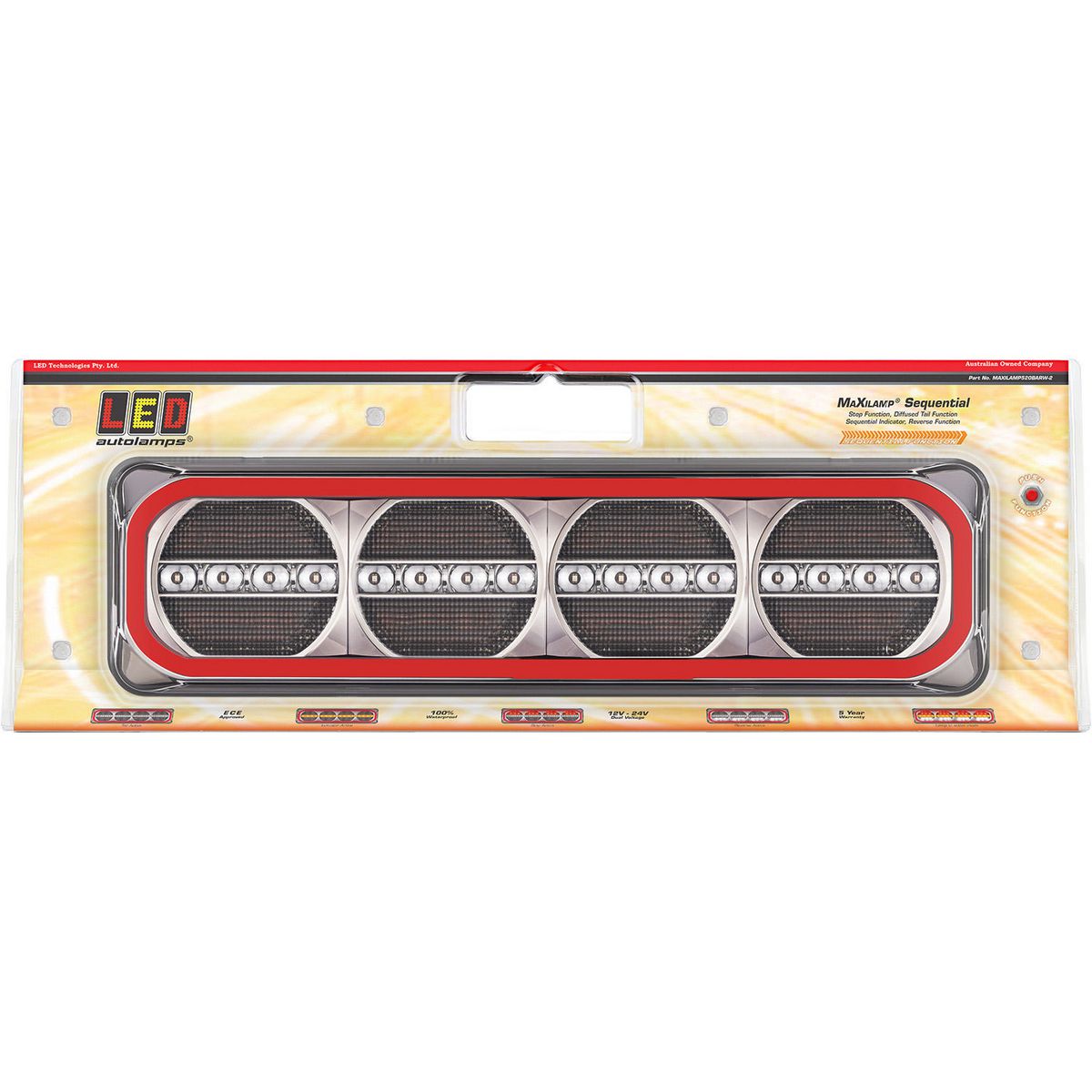 LED Autolamps Stop/Tail/Indicator/Reverse LED Light Diffused Tail Try Me Function 520ARWM-2