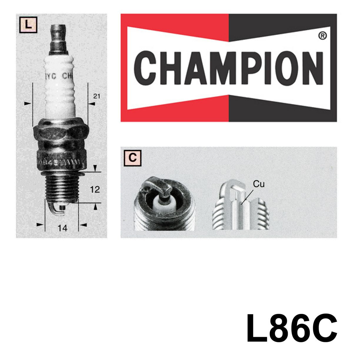 Champion Copper Plus Spark Plug L86C