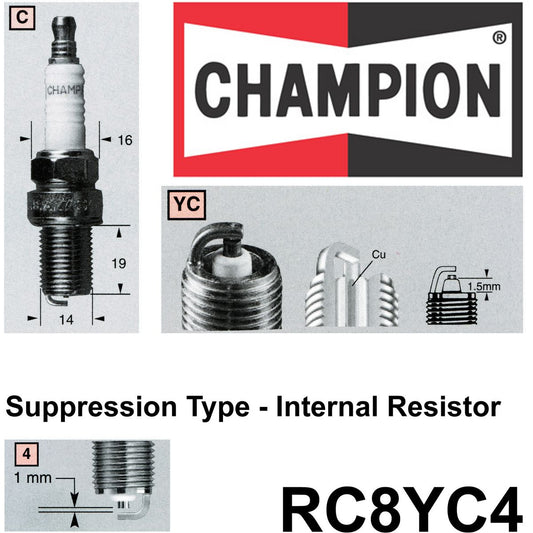 Champion Copper Plus Spark Plug RC8YC4