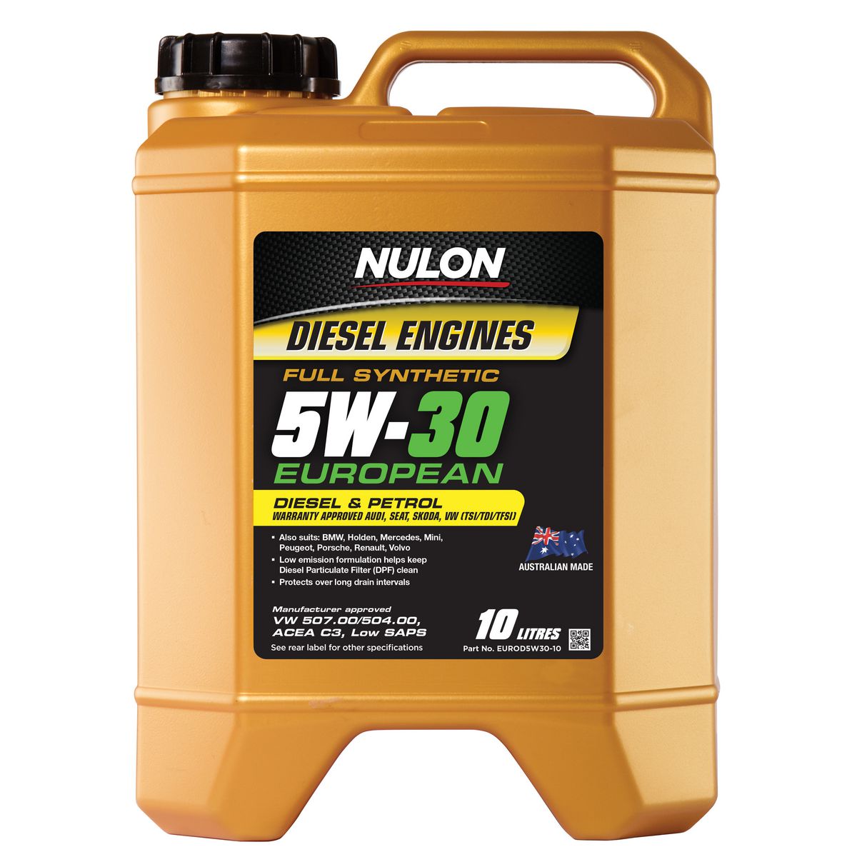 Nulon Full Synthetic Euro Diesel Engine Oil 5W-30 10L