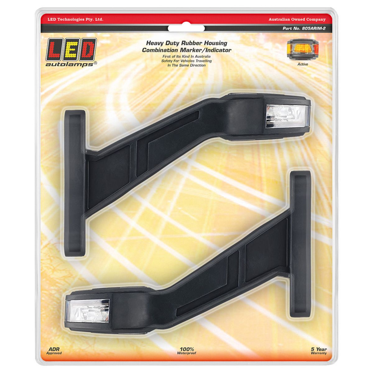 LED Autolamps Twin Function Stalk Side Indicator with Red/Amber Side Marker 12-24V Twin Pack 805ARIM-2
