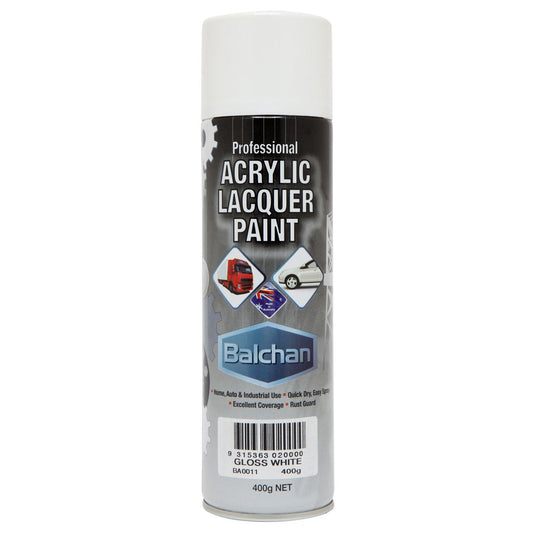 Balchan Professional Acrylic Lacquer Paint Gloss White 400g BACRYL011