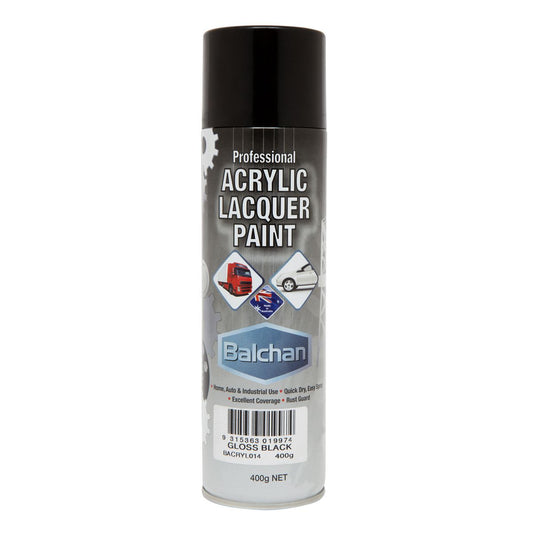 Balchan Professional Acrylic Lacquer Paint Gloss Black 400g BACRYL014