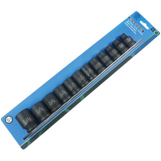 Action Impact Socket Set 6-Point 1/2"" Drive 12 Piece Metric 607201202