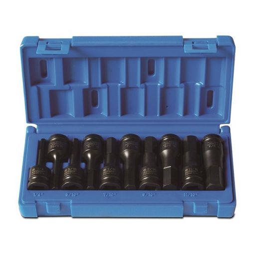 Action Hex Impact Socket Set 1/2"" Drive 10 Piece SAE 648221001