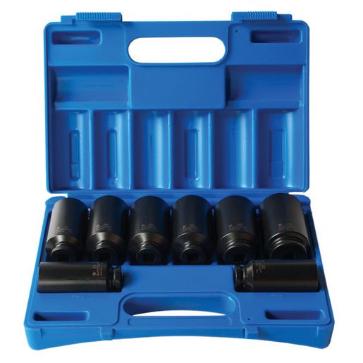 Action Axle Impact Socket Set Deep 12-Point 1/2"" Drive 8 Piece Metric 658270801