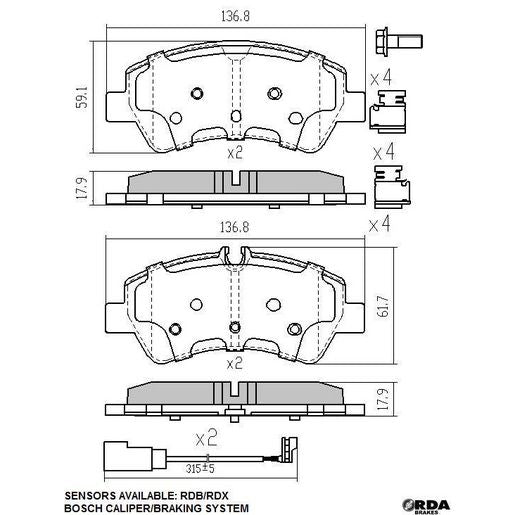 RDA Brakes Extreme Brake Pad Set Rear RDX2345SM
