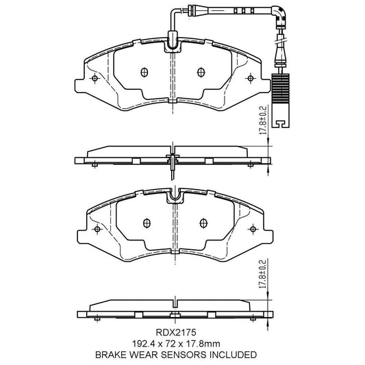 RDA GP Max Brake Pad Set Front RDB2175