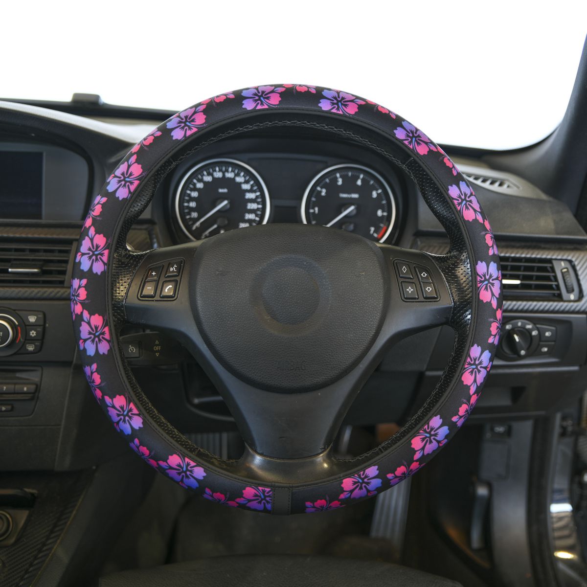 Gearup Steering Wheel Cover 36.8 x 39.4cm - Hibiscus Lilac GUSWCFLHL