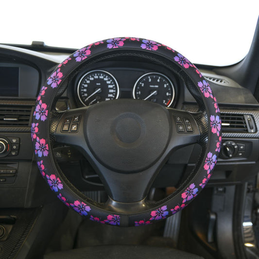 Gearup Steering Wheel Cover 36.8 x 39.4cm - Hibiscus Lilac GUSWCFLHL
