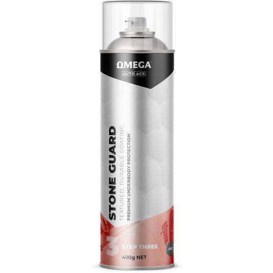 Omega Stone Guard Solvent Formula Underbody Protectant Aerosol Spray Grey 400g AA-SGSG400G