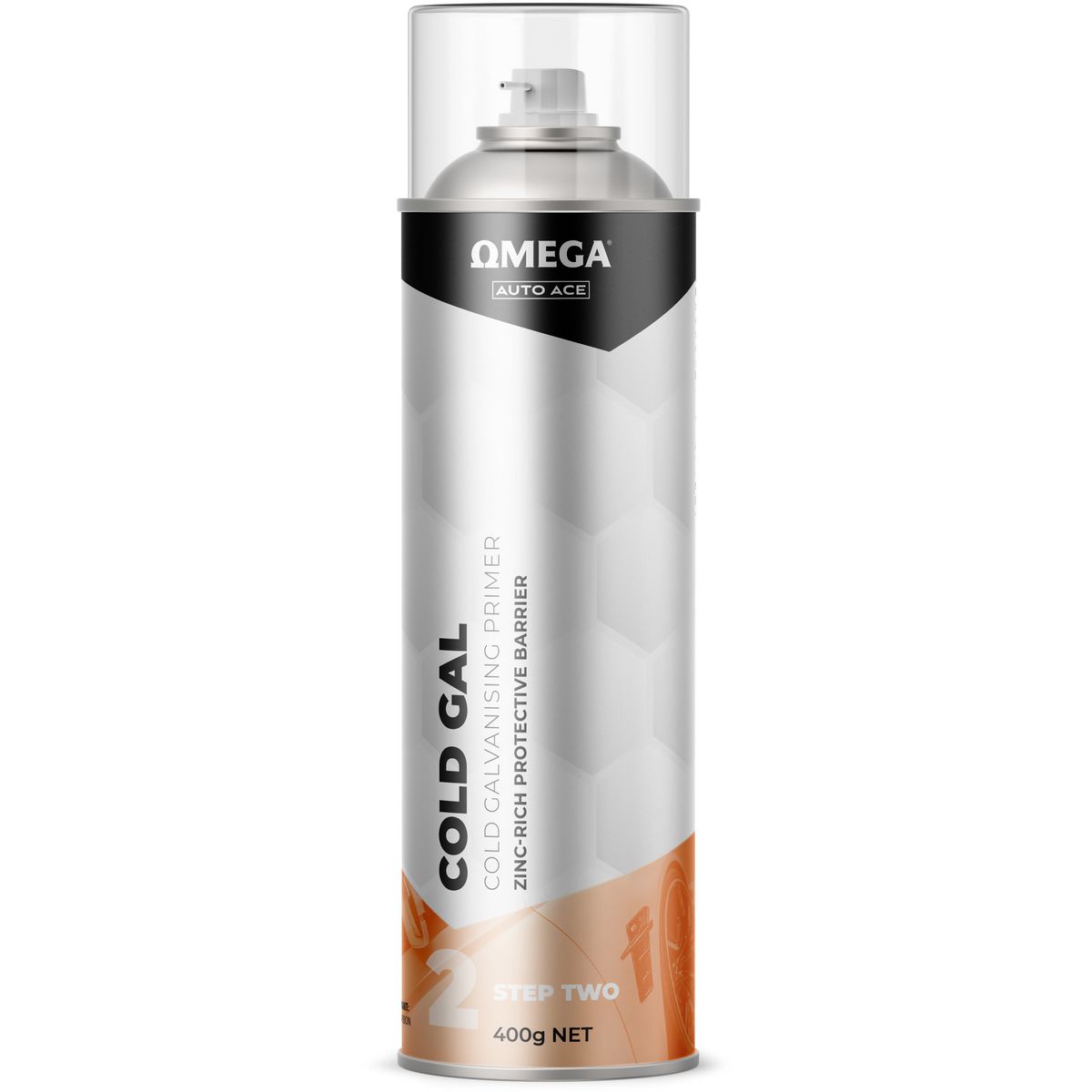 Omega Cold Galvanising Primer Aerosol Spray 400g AA-CG400G