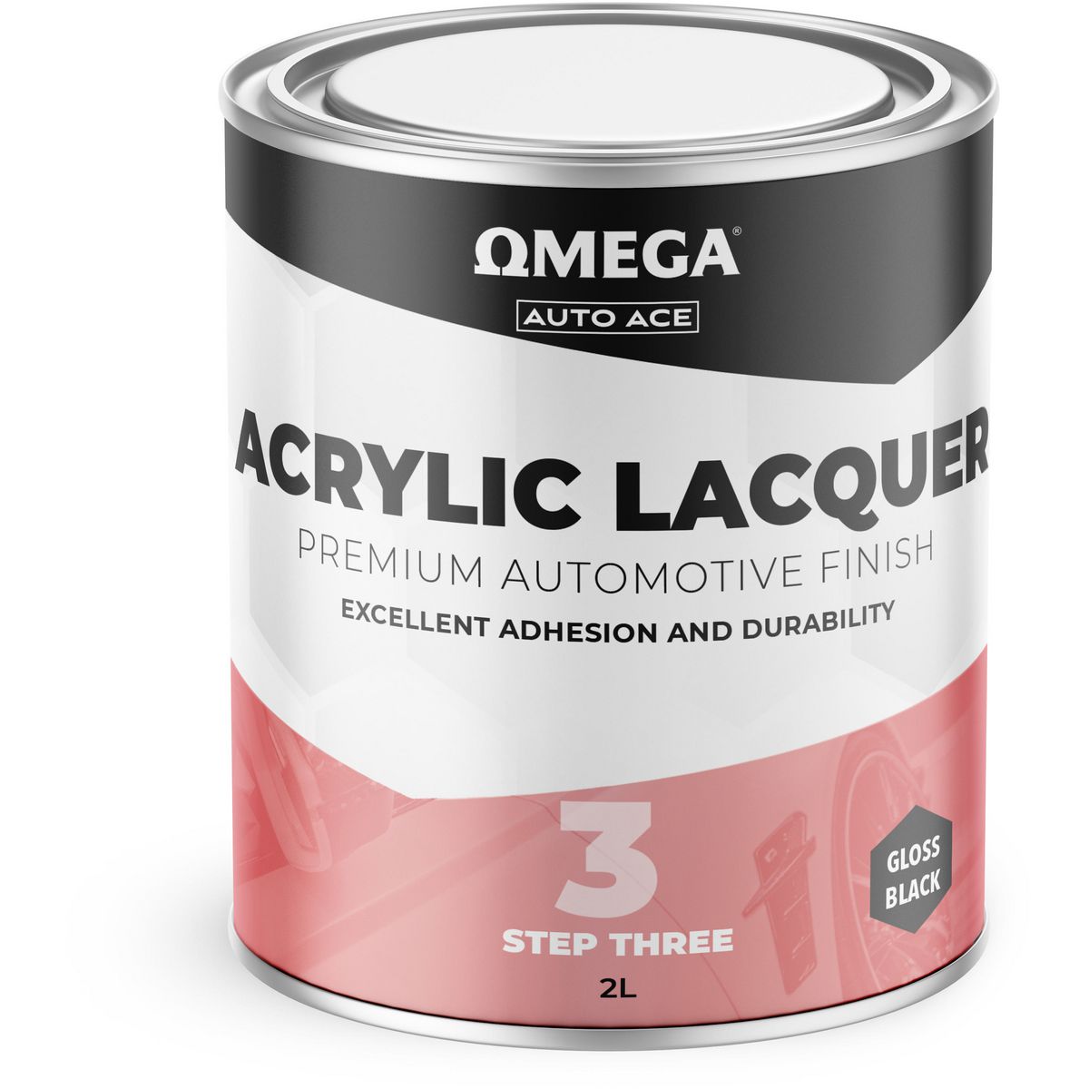 Omega Premium Acrylic Lacquer Gloss Finish Black 2L AA-ALGB2L