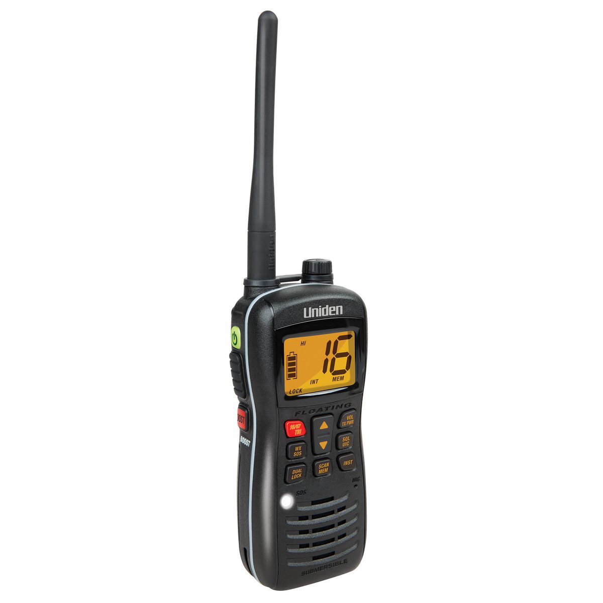 Uniden Submersible/ Waterproof 5W VHF Marine Radio That Floats