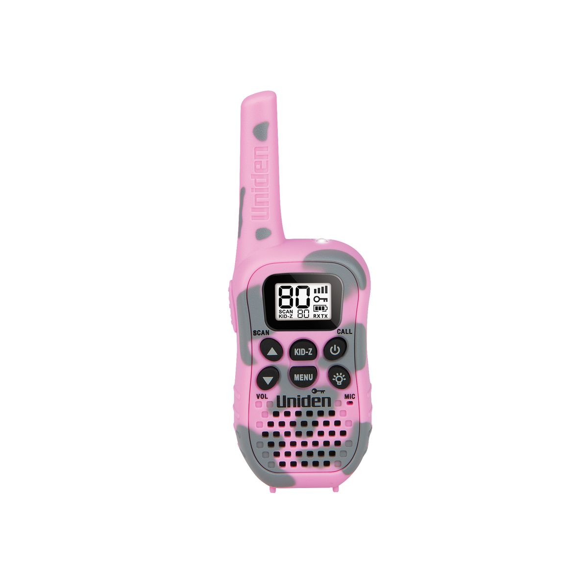 Uniden 80 Channel UHF CB Handheld Radio (Walkie-Talkie) With Kid Zone Pink Camouflage Colour