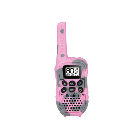 Uniden 80 Channel UHF CB Handheld Radio (Walkie-Talkie) With Kid Zone Pink Camouflage Colour