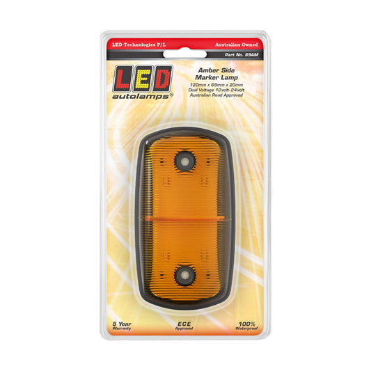 LED AutoLamps Side Marker Amber 120x69x20mm 12-24V 69AM