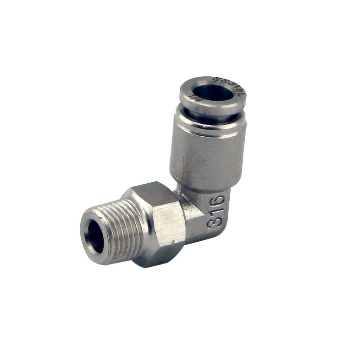 Turbosmart 1/8"" NPT 90 Degree Pushloc Fitting SS 6mm