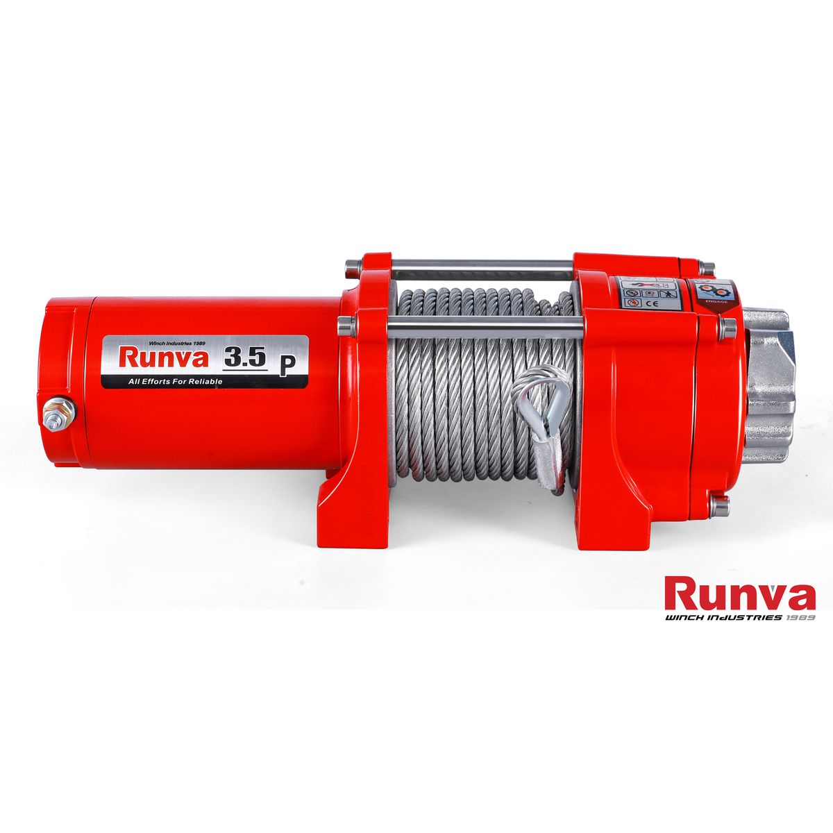 Runva 3.5P ATV Winch 24V 3500lb W/Steel Cable 35P24VS