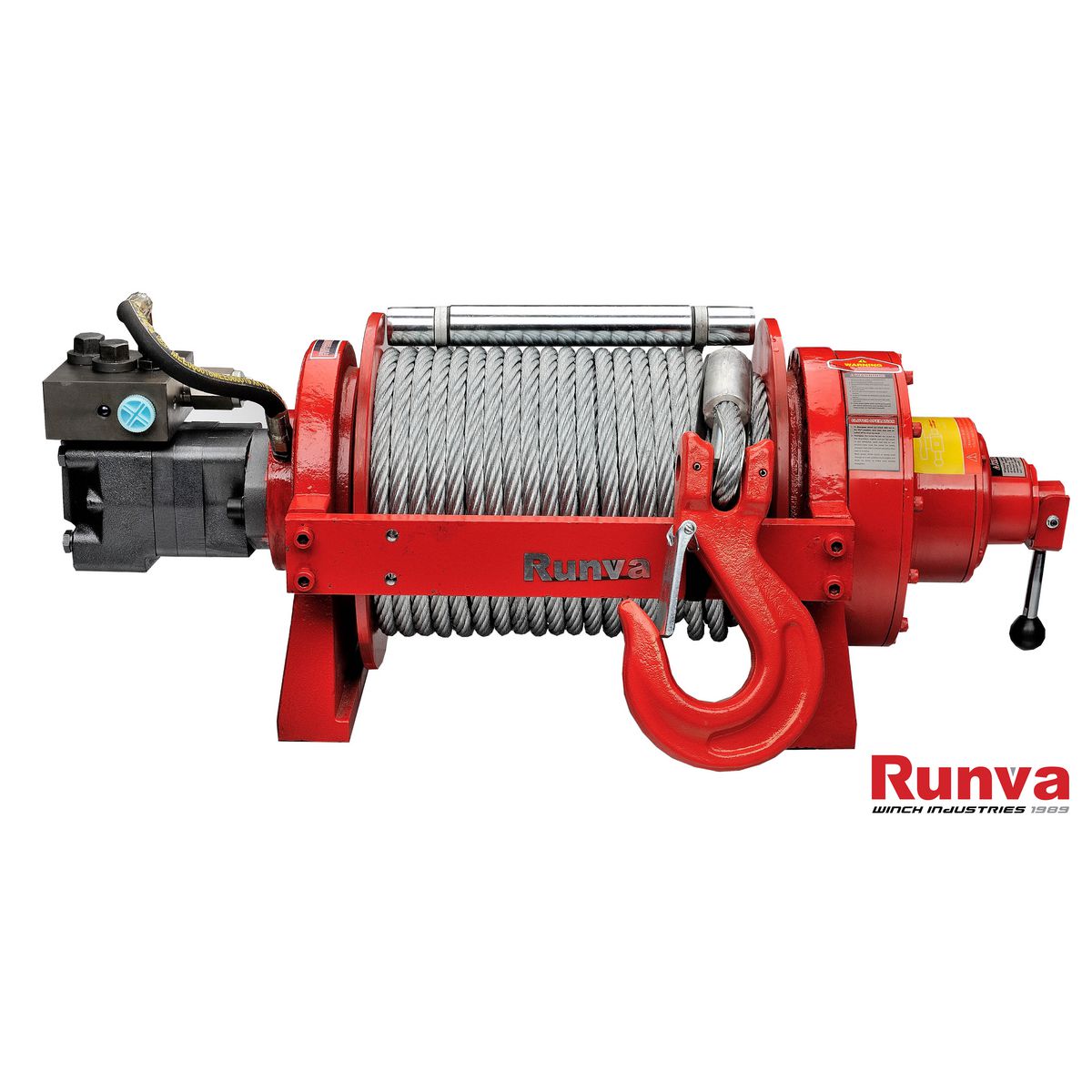 Runva HWP20000Y2P Industrial Winch Hydraulic 20000lb W/Steel Cable HWP20000Y2P