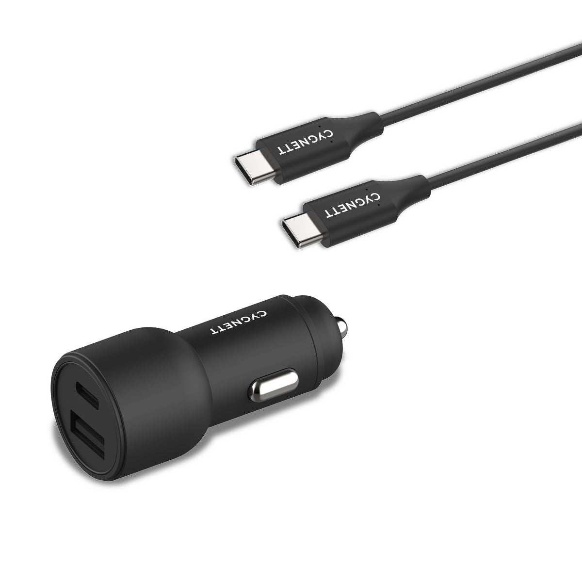 Cygnett CarPower Dual USB-A & USB-C Car Charger 18W Black