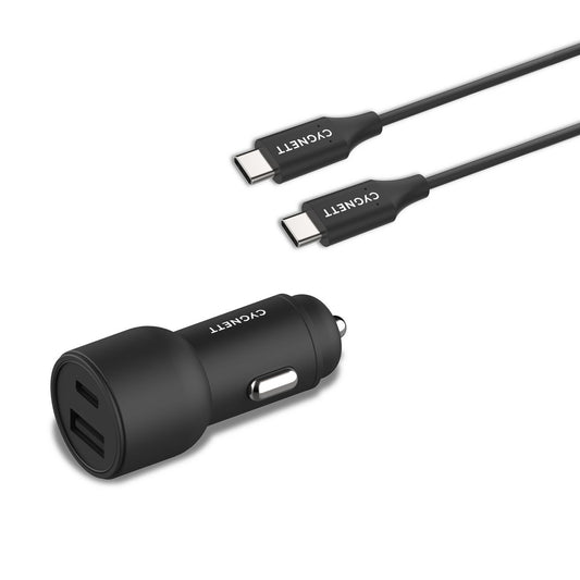 Cygnett CarPower Dual USB-A & USB-C Car Charger 18W Black