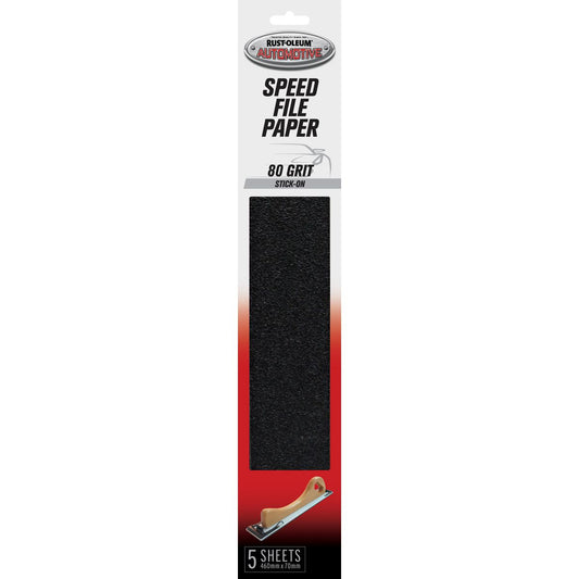 Rust-Oleum Speed File Paper 80 Grit 5 Pack 367649