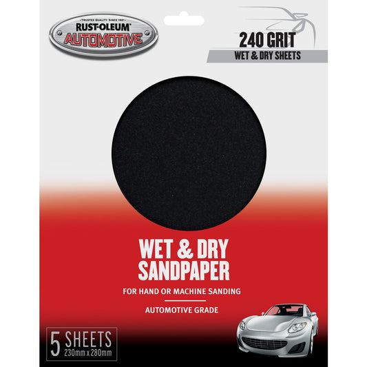 Rust-Oleum Wet & Dry Sandpaper 240 Grit 5 Pack 367640