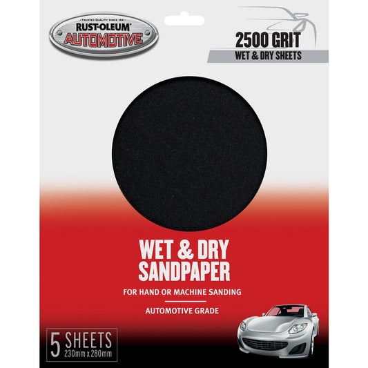 Rust-Oleum Wet & Dry Sandpaper 2500 Grit 5 Pack 367641