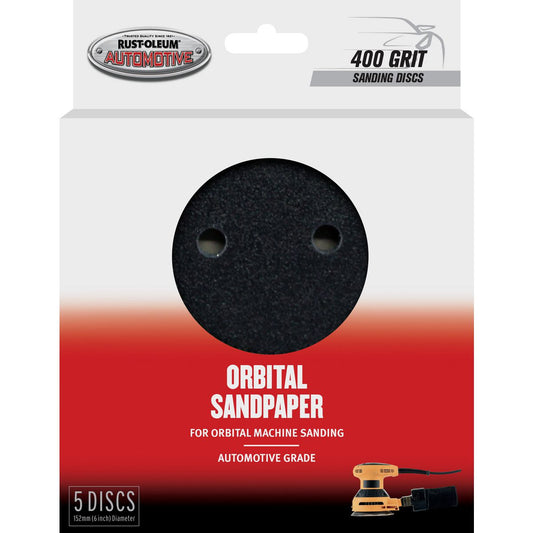 Rust-Oleum Velcro Orbital Sandpaper 6"" 400 Grit 5 Pack 367667