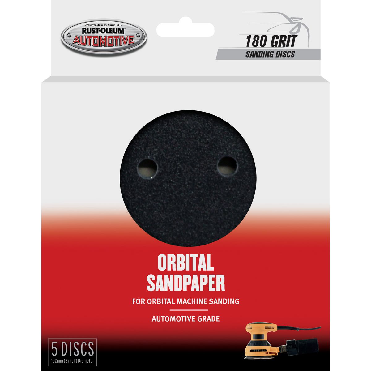 Rust-Oleum Velcro Orbital Sandpaper 6"" 180 Grit 5 Pack 367664