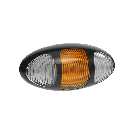 LED Autolamps Twin Function Rear Marker with Supplementary Rear Indicator, Black Bezel and 3P Harness Kit 97x45x28mm 12-24V 97RIMCSB