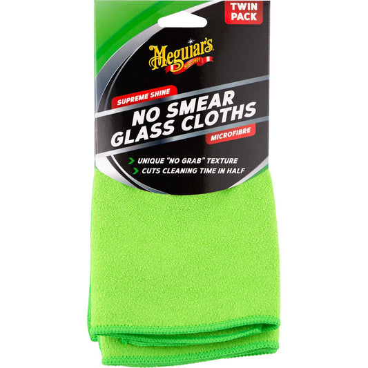 Meguiars Supreme Shine No Smear Microfibre Glass Cloths Twin Pack AG3032T