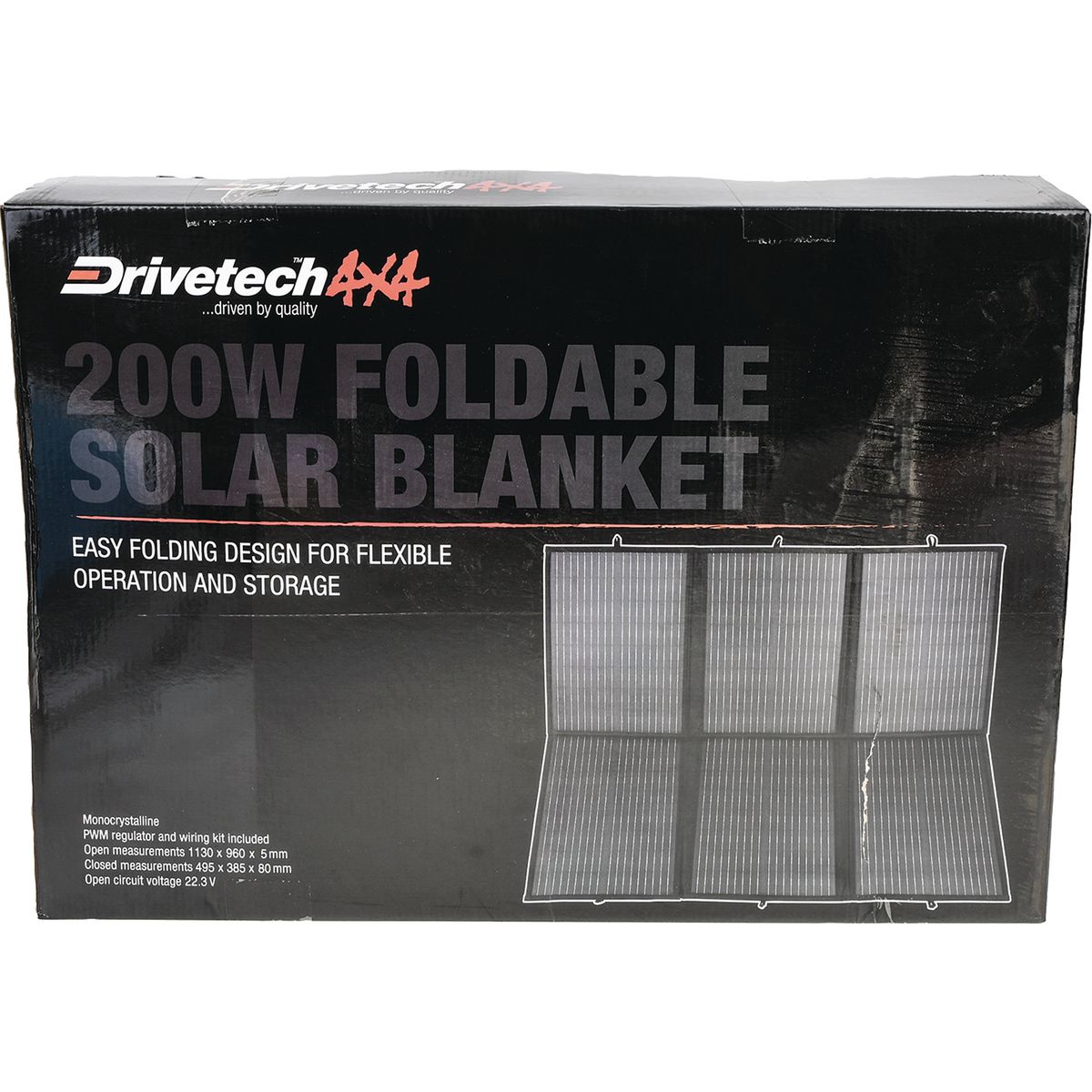 Drivetech 4x4 200W Foldable Solar Blanket DTSB200