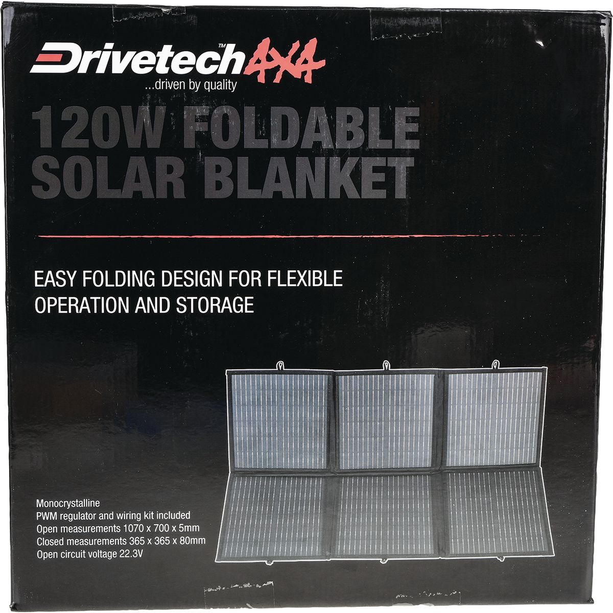 Drivetech 4x4 120W Foldable Solar Blanket DTSB120