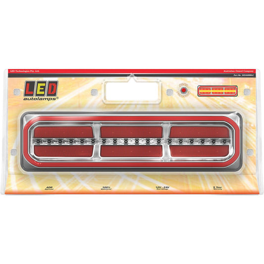 LED Autolamps 3854 Series, Diffused Tail Light, Sequential Indicator, Stop, 12-24V, Twin Blister Pack 3854ARRM-2
