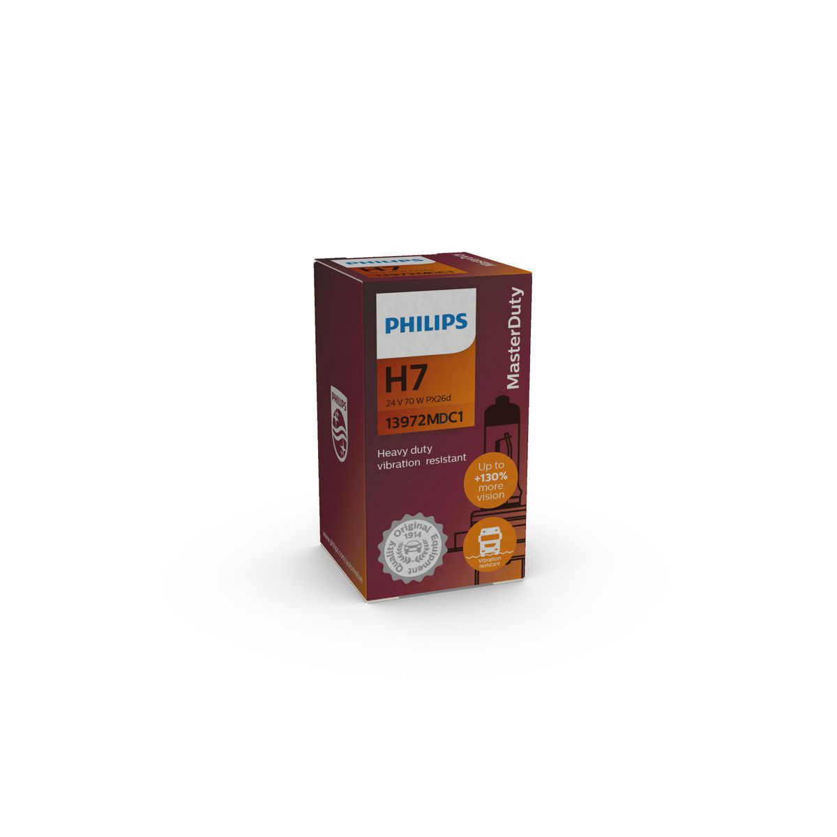 Philips MasterDuty H7 Heavy Duty Globe PX26D 24V 70W (1Pk)