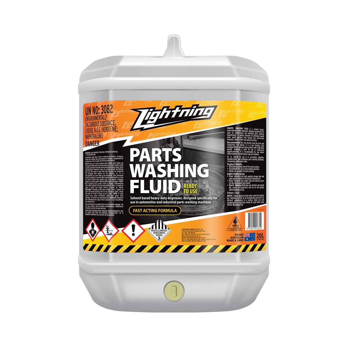 Lightning Parts Washer Fluid 20L LTPWF020