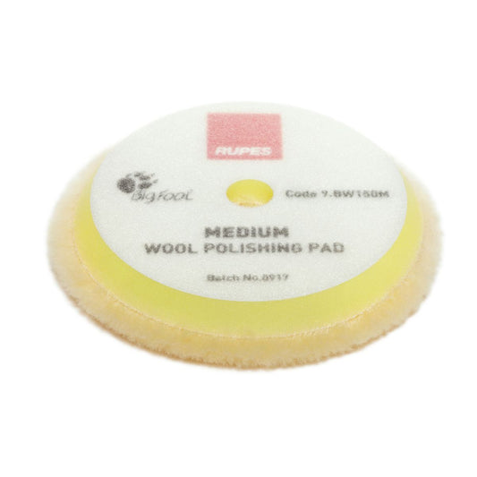 Rupes Wool Polishing Pad D-A Medium Yellow 130/145mm 1Pk 9.BW150M/1