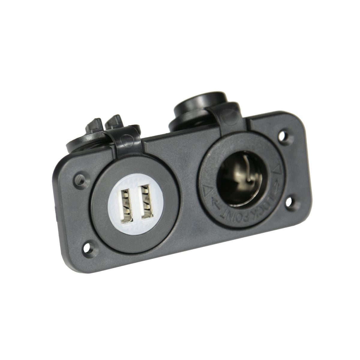 Aerpro Car Charger DC Dual USB & DC Power Socket Panel Mount APDCP26