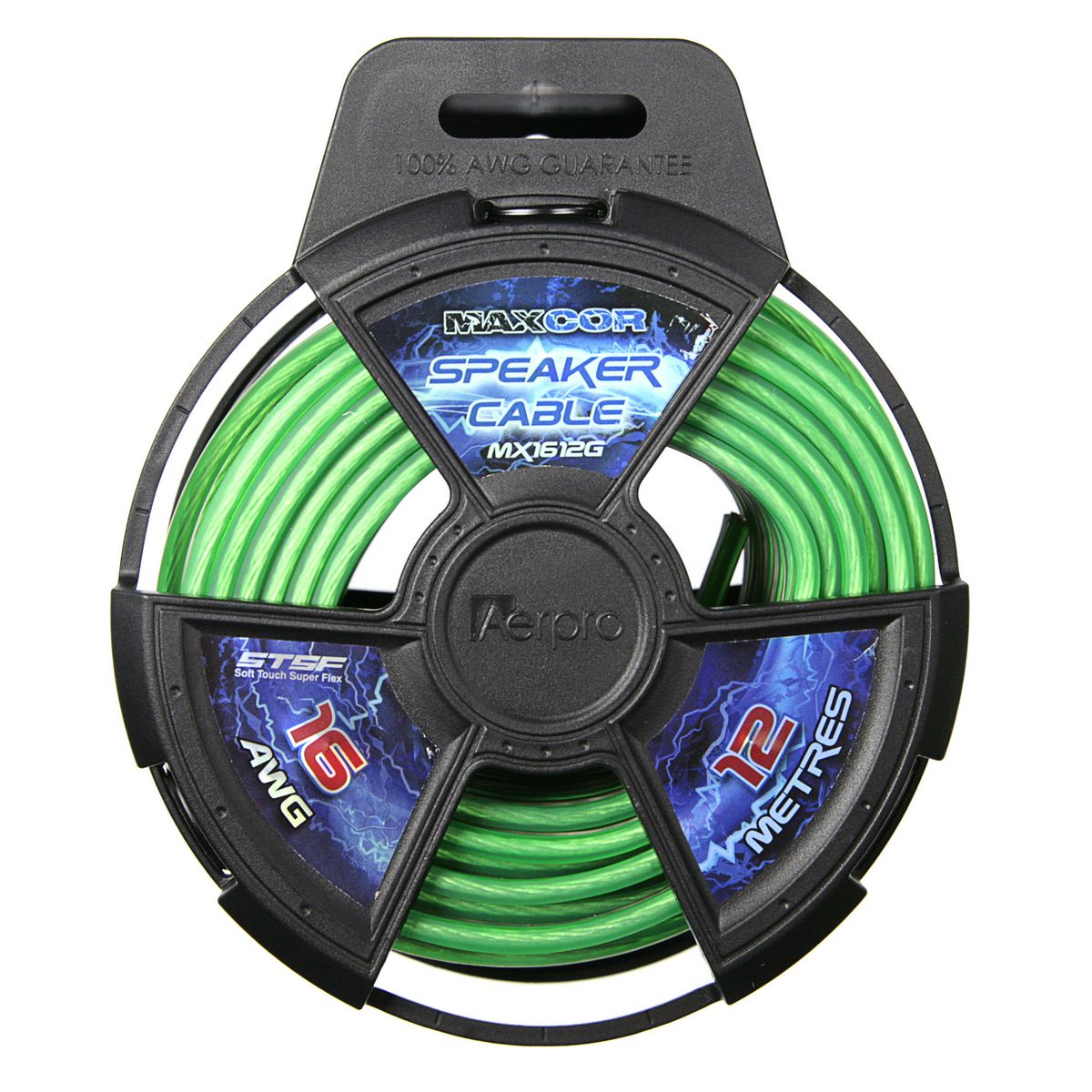 Aerpro Maxcor Speaker Cable 16AWG 12 Meters - Green MX1612G