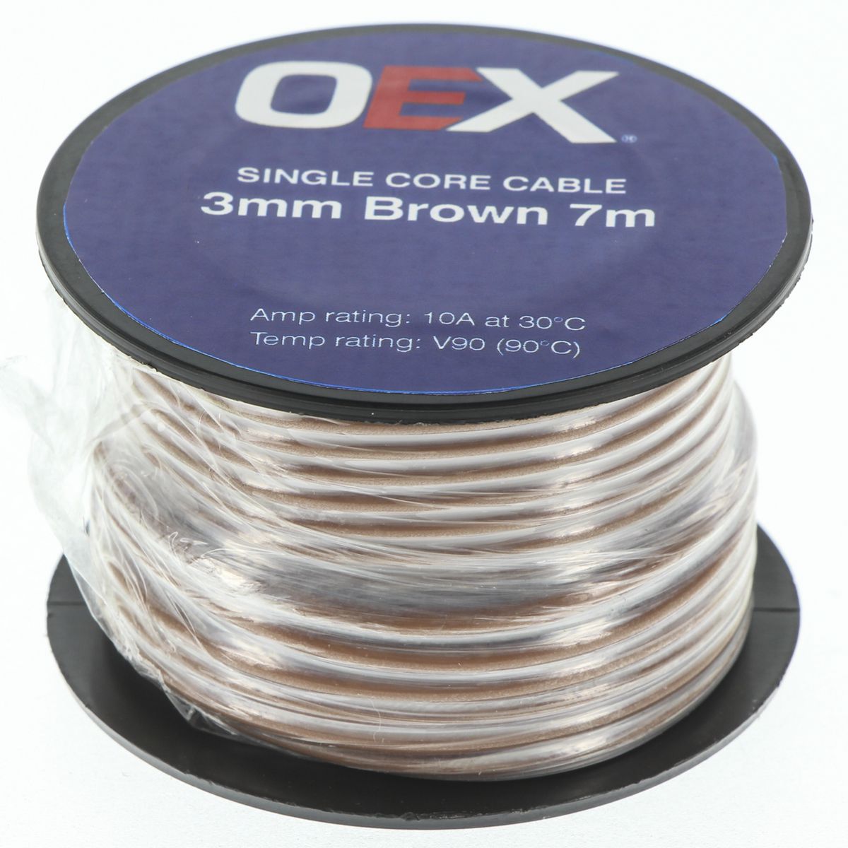 OEX Auto Cable 10A Single Core 3mm x 7m Brown ACX0705-7M